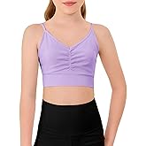Haloumoning Girls Training Bra Kids Adjustable Sports Bra Yoga Dance Crop Top 5-14 Years