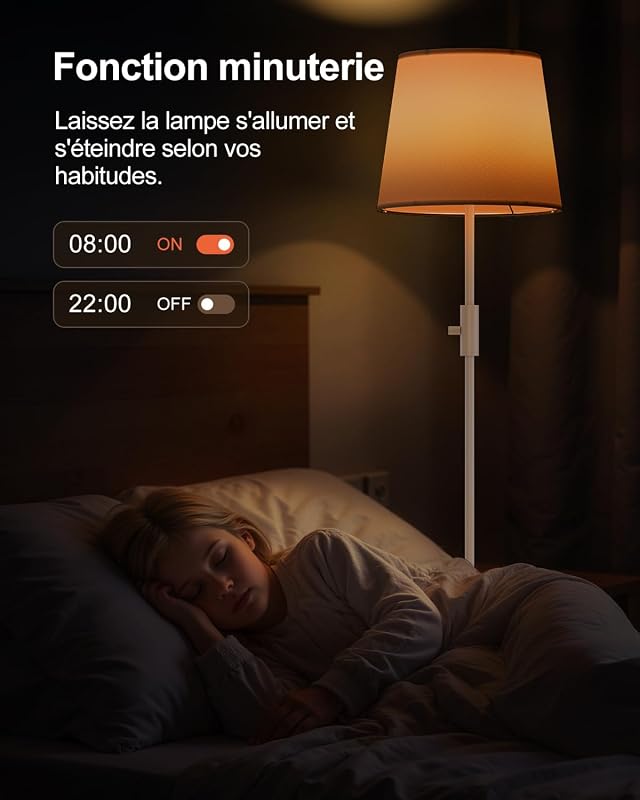 Lampadaire LED RGB Connecté, App, Compatible avec Alexa