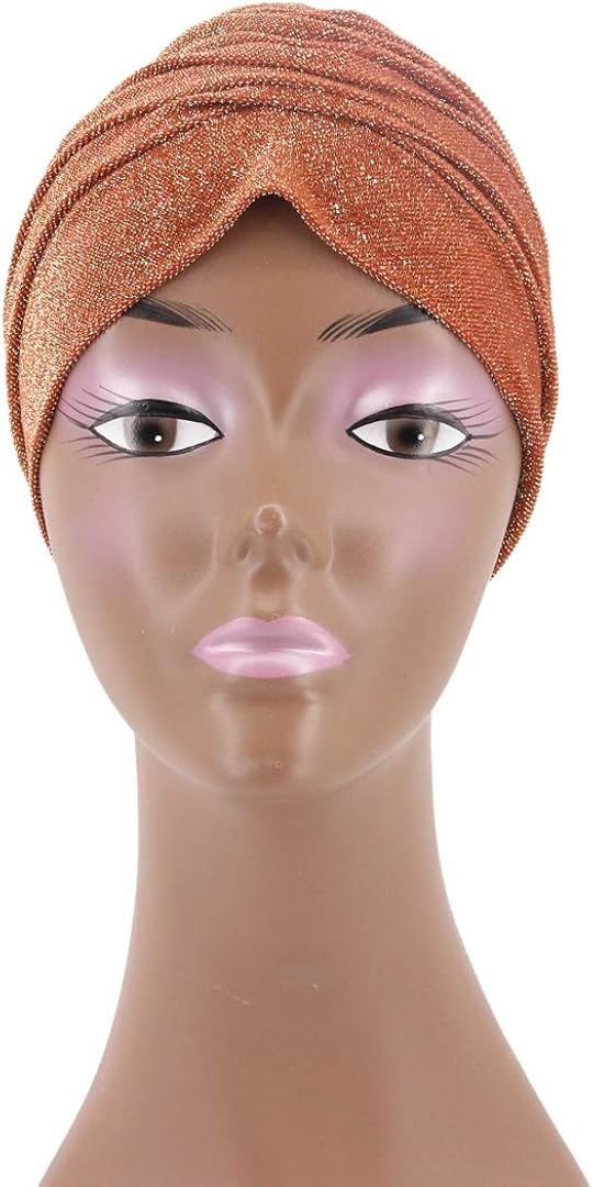 Surkat Unisex Shiny Metallic Turban Printed Sun Cap Hair Turban Hat Stretch Headwear Costume Accessory at  Women’s Clothing store