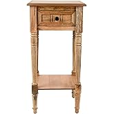 Decor Therapy Simplify 1-Drawer Accent Table, Sturdy Narrow End Table, 28" x 14" x 14" - Natural