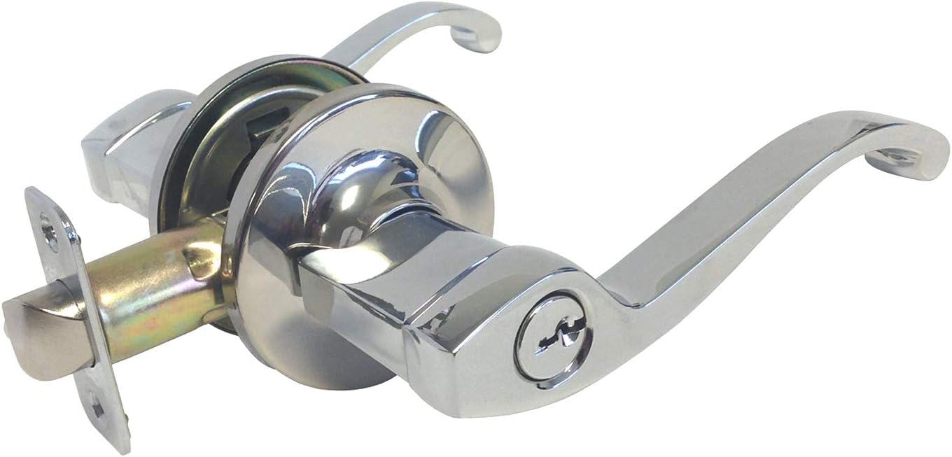 9 Pack Polished Chrome Entry Entrance Lock Door Lever Handle Knob