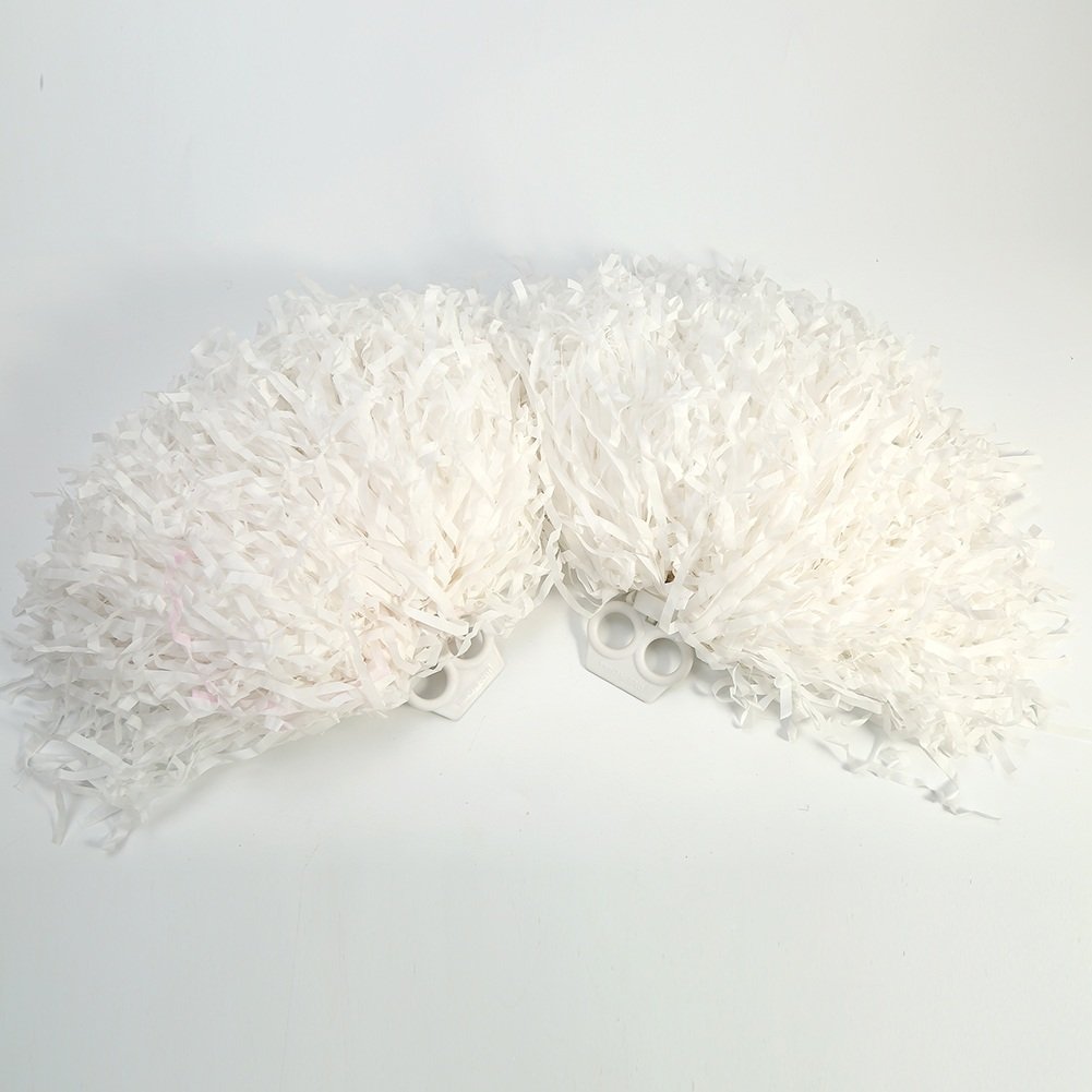 Accessory of Dance of the Sport of Pom Poms Party of 2pcs, 8 Colors to Choose From, white Dance Sport Equipment
