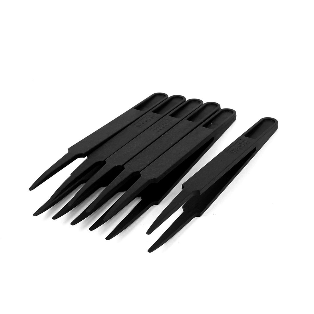 sourcingmap Plastic Anti-Static Precision Tool Tweezers Pointy Tip 6 Pcs