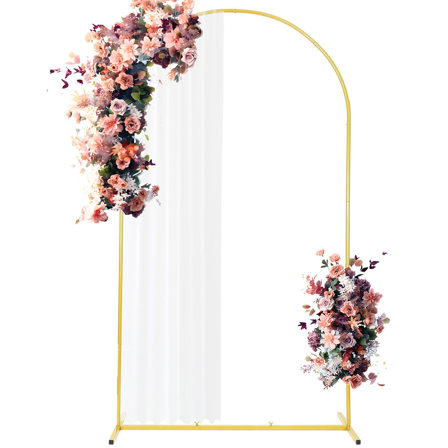 Photo 1 of LEKETREE Gold Arch Backdrop Stand for Parties, 7.2FT Wedding Arch Frame, Metal Balloon Arch Stand, can be Used for Weddings, Birthday Parties, Graduations, Festival Decorations