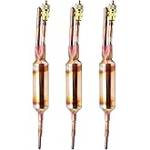 REAXOAL 3 PCS Filter Drier Refrigerant Liquid Line with Charging Valve,25GR 1/4 X 1/4