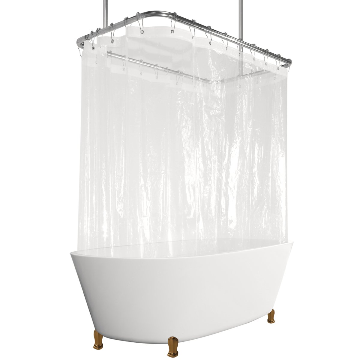 Cdcurtain Clear Extra Wide Shower Curtain Set 180x70 Inch All Wrap