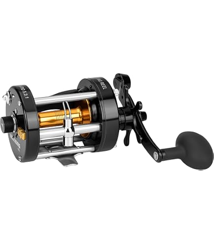 chaos fishing reels Amazon.com: Piscifun XS Round Baitcasting Reel, Black 50 Left Hand Bayou Gaff Co. custom LC Trolling reel The Chaos Round Reel Size:4.0 white