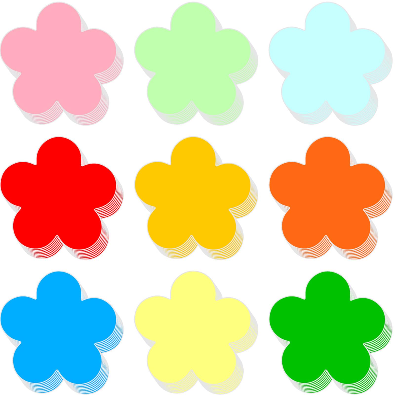 Photo 1 of 99PCS 9 Colors Paper Flower Cutouts - Flower-shaped Cut Outs for Classroom Office Decor Bulletin Board Decorations Kids Craft Projects Supplies