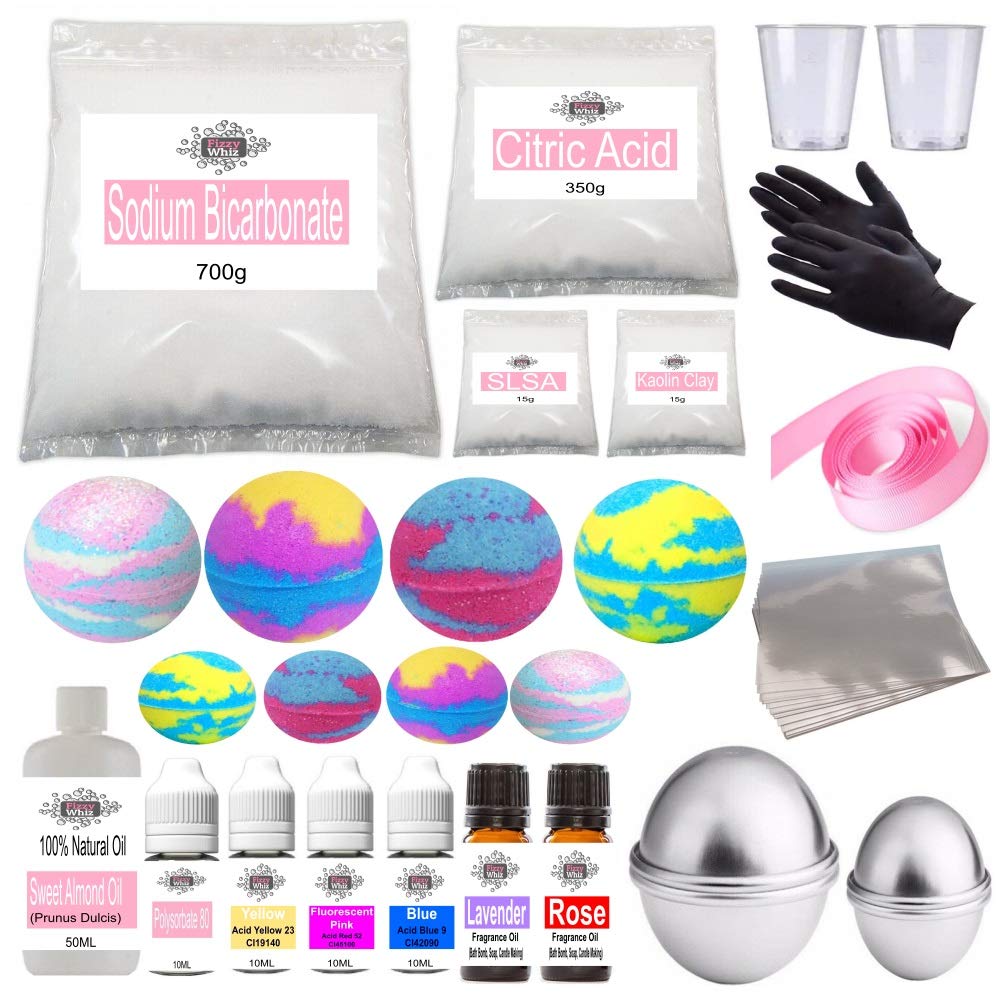 Deluxe Bath Bomb Making Kit Foaming Colour Moulds Fragrance Lavender