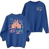 UYIQL Magical Kingdom Sweatshirt for Women Cute Graphic Sweatshirts Funny Magical Long Sleeve Pullover Top
