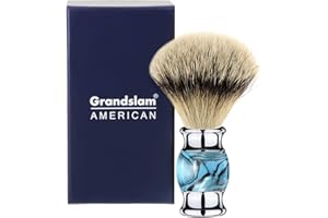 Grandslam Finest Badger Shaving Brush with Resin Handle- Engineered for the Best Shave of Your Life (Blue)