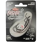 Berkley Fusion19 Wide Gap Live Bait Hooks, Size 4 Fishing Hooks, Needle Point with SlickSet Coating for Easy Penetration, Forged for Added Strength