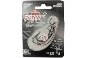 Berkley Fusion19 Wide Gap Live Bait Hooks, Size 4 Fishing Hooks, Needle Point with SlickSet Coating for Easy Penetration, Forged for Added Strength