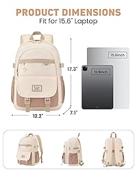 KROSIAS School Backpack for Teen Girls, 15.6 Inch