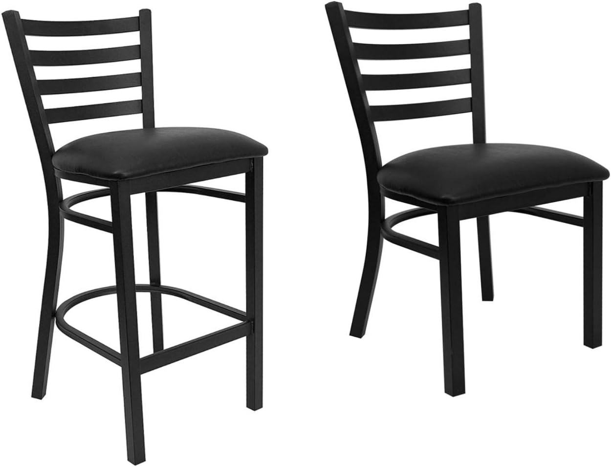 Best Hercules Series Black Ladder Back Metal Restaurant Stool