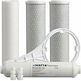 Watts Premier Bi-Annual Standard RO 5-Stage & 6-Stage Premium Carbon Block Filtration Kit for Reverse Osmosis System, Sediment Filter, 2 Carbon Pre-Filters, 10" GAC Inline Post-Filter, Housing Wrench