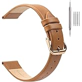 EACHE Classical Thin Leather Watch Bands for Ladies, Genuine Leather Watch Straps for Women & Mens 12mm 14mm 16mm 18mm 20mm More Colors