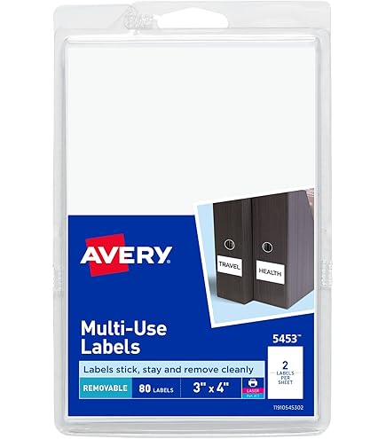 Amazon.com : Avery 05444 Removable Multi-Use Labels, 2-Inch x 4