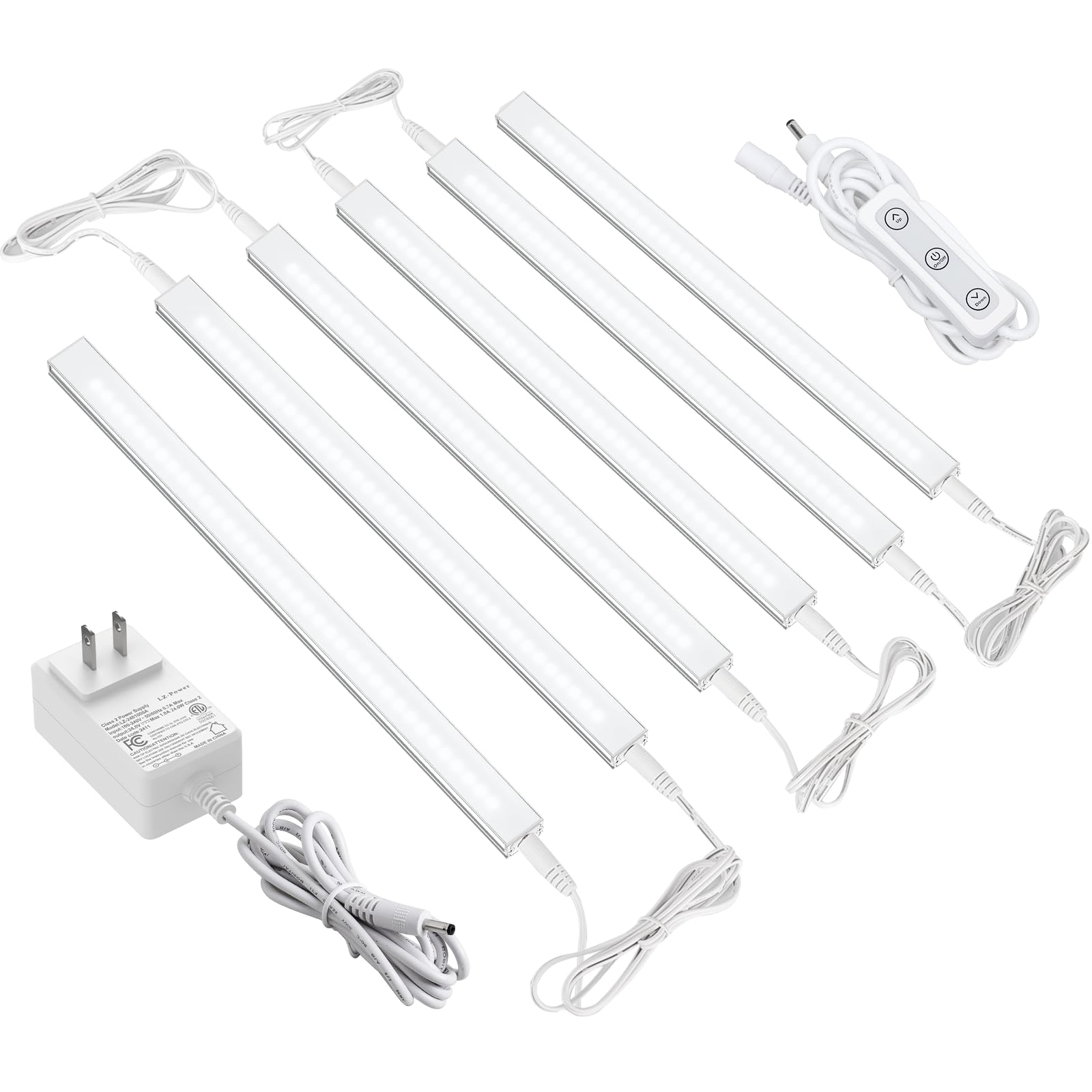Photo 1 of ASOKO Dimmable Led Under Cabinet Lighting for Kitchen - 6 Pcs 12 inches Linkable Led Counter Light Bars, Cold White 5000K,DC24V,18W