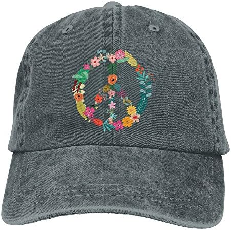Men and Women Peace, Love, and Flowers Vintage Jeans Baseball Cap