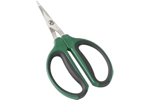 CastleGreens 6-Inch Stainless Steel Garden Bonsai Pruning Shears with 40mm Straight Blade Pruners, Anti-Slip Softgrip Micro-Tip Snip