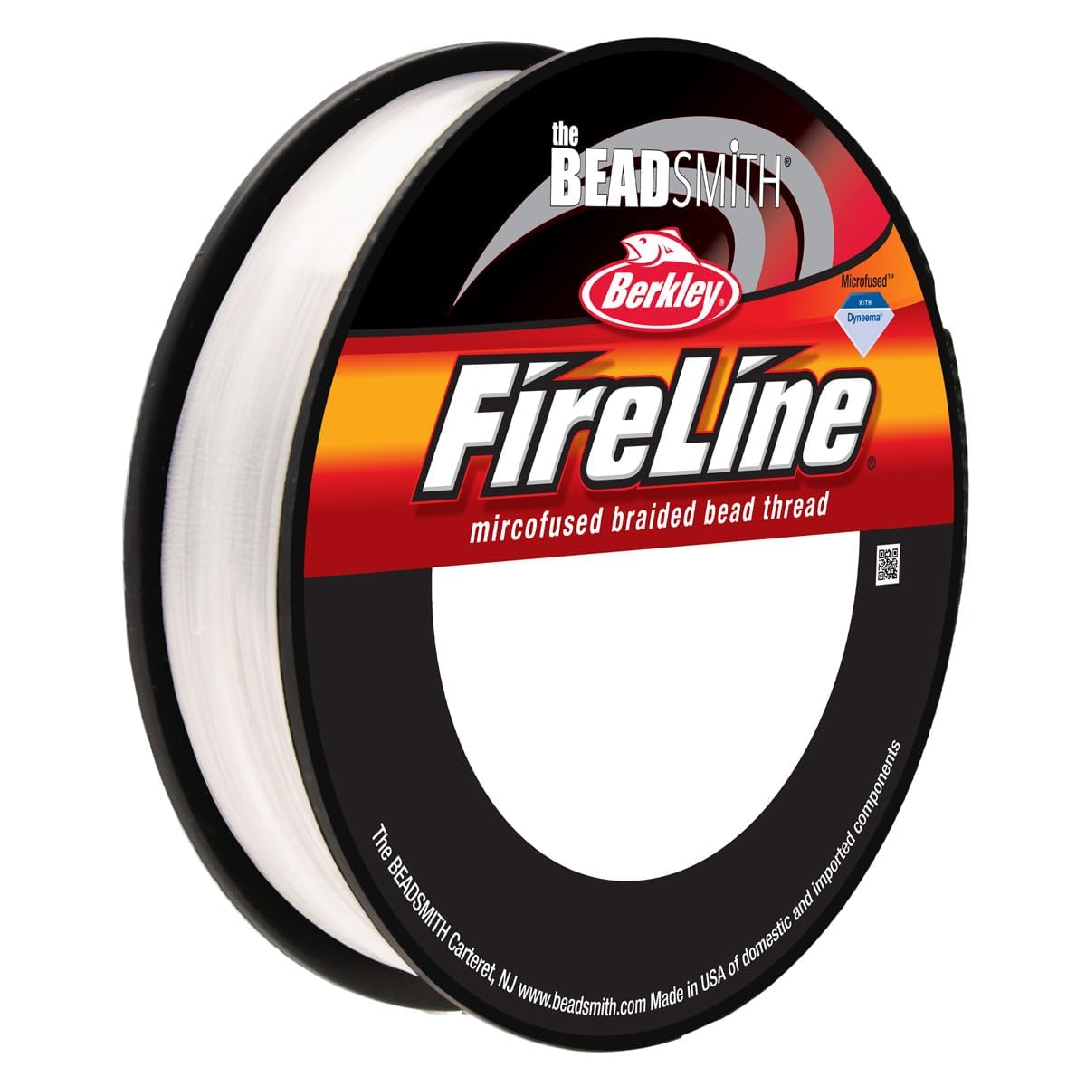 The Beadsmith Fireline by Berkley – Micro-Fused Braided Thread – 4lb. Test, 005”/.12mm Diameter, 125 Yard Spool, Crystal Color – Super Strong Stringing Material for Jewelry Making and Bead Weaving