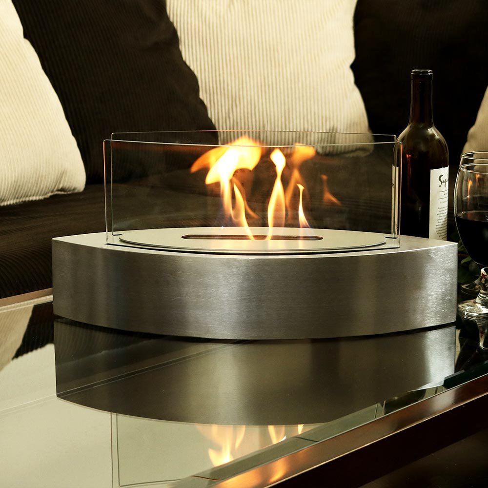 Sunnydaze Black Barco Ventless Tabletop Bio Ethanol Fireplace With