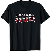 Friends Christmas Group Holiday Stockings Vintage Banner T-Shirt