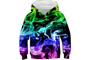 Idgreatim Boys Girls 3D Graphic Hoodie Long Sleeve Hooded Sweatshirt Fall Winter Casual Sport Pullover Size 6-16T