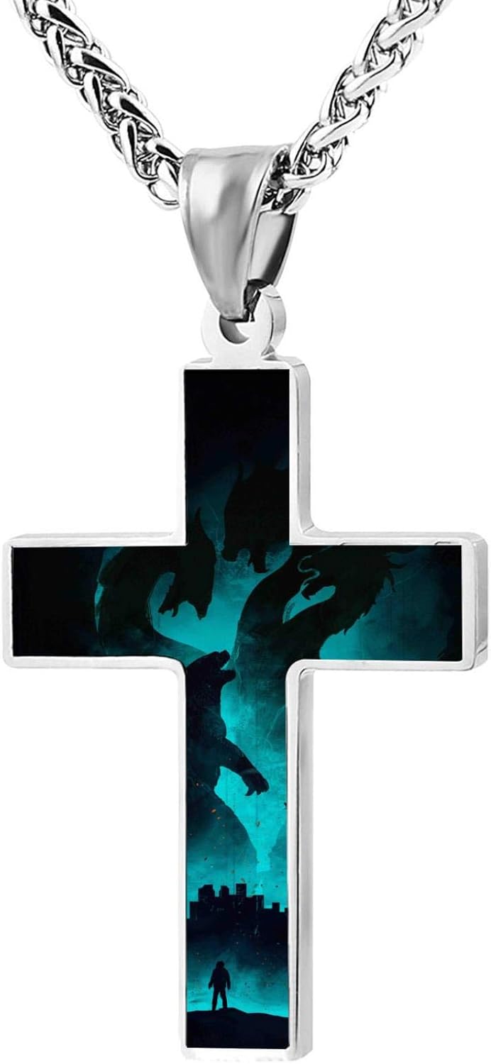Unisex Cross Necklace Godi Lla KingMonster