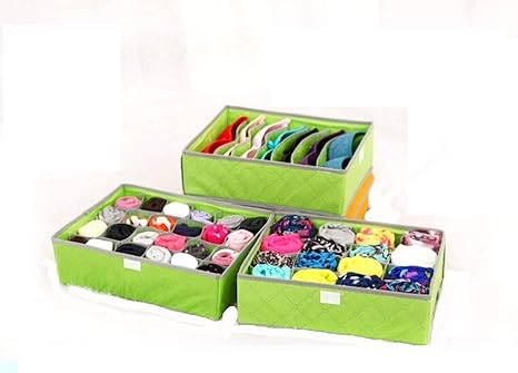 Skyfun Set Of 3 Foldable Collapsible Drawer Organizer Partition