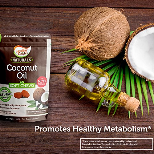 Healthy Delights Naturals, Coconut Oil Soft Chews, Promotes Healthy
