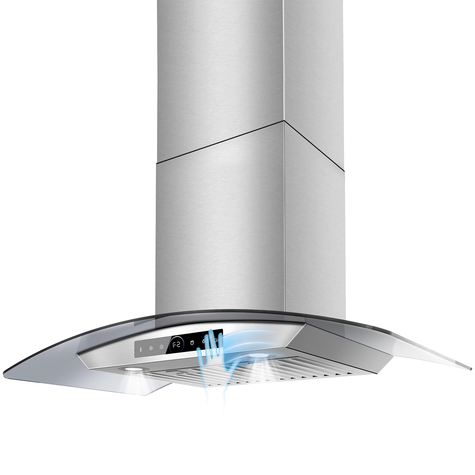 Photo 1 of 36 inch Wall Mount Range Hood, 1200 CFM with 4-Speed Gesture Sensing & Touch Control, Stainless Steel Ducted Kitchen Stove Vent Hoods with 2 LED Lights, Time Setting, Dishwasher-Safe Baffle Filters