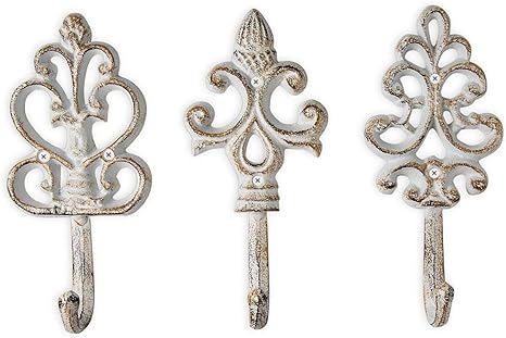 Antique Chic Cast Iron Decorative Wall Hooks Rustic Shabby