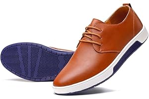 konhill Men's Casual Oxford Shoes - Breathable Dress Shoes Loafers Lace-up Flat Sneakers