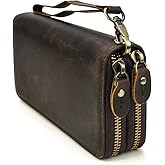 LUUFAN Genuine Leather Long Wallet for Men, Large Capacity Purse Clutch Bag Handbag Checkbook Cash Credit Cards Phone Holder | Large Capacity, Purse, Clutch Bag, Handbag, Checkbook, Cash