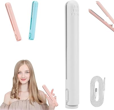 Lonnalee Mini Dual-Purpose Curling Iron Straightener 2-in-1 USB Portable