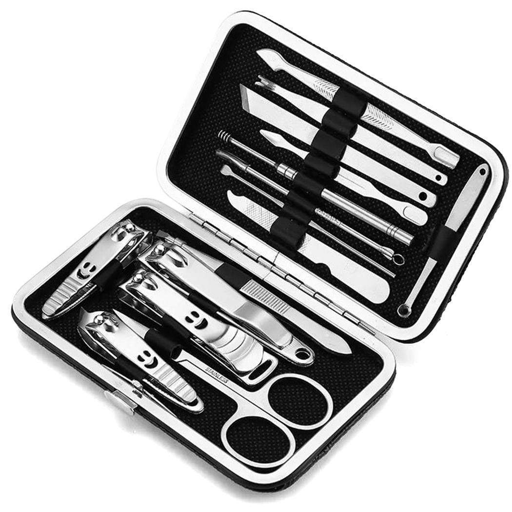 Mumiumius 15pcs Cortaúñas de Acero Inoxidable Herramientas de manicura útiles Juego de 15 Piezas Utensilios