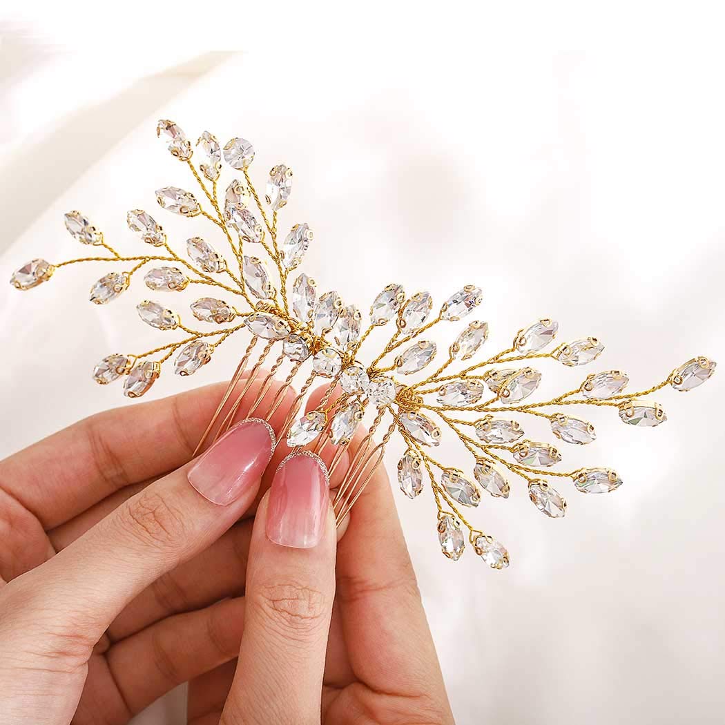 IYOU Bridal Wedding Hair Comb Silver Rhinestone Side Comb Crystal Headpieces Bride Hair Accessories for Women and Girls