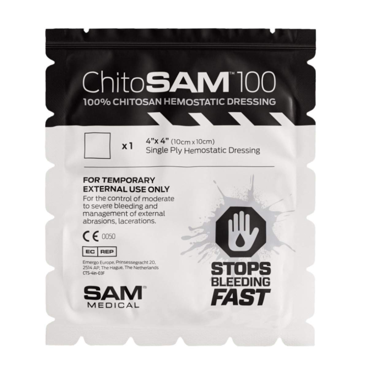 SAM Medical Haemostatic Trauma Dressing (10 x 10 cm)