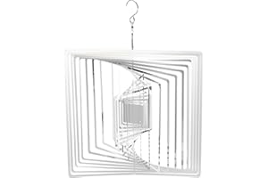 HARFINGTON Wind Spinner Square 9.84" x 13.39" Stainless Steel Reflectors Wind Chimes for Outdoor Devices Metal Decorations Ke