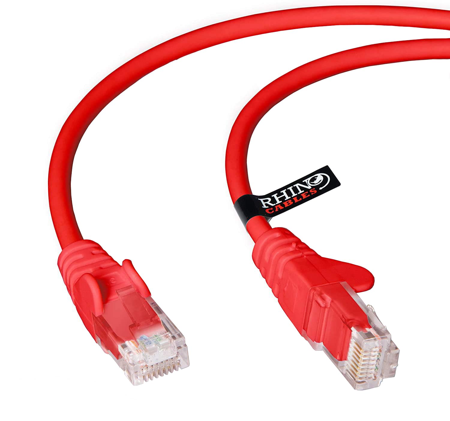 rhinocables CAT 5e High-Speed Ethernet Cable - Reliable LAN Network RJ45 Cable for Fast Internet & Data Transfer | Durable WiFi Broadband Cable for Gaming & Streaming, (2m, Red, Pack of 1)
