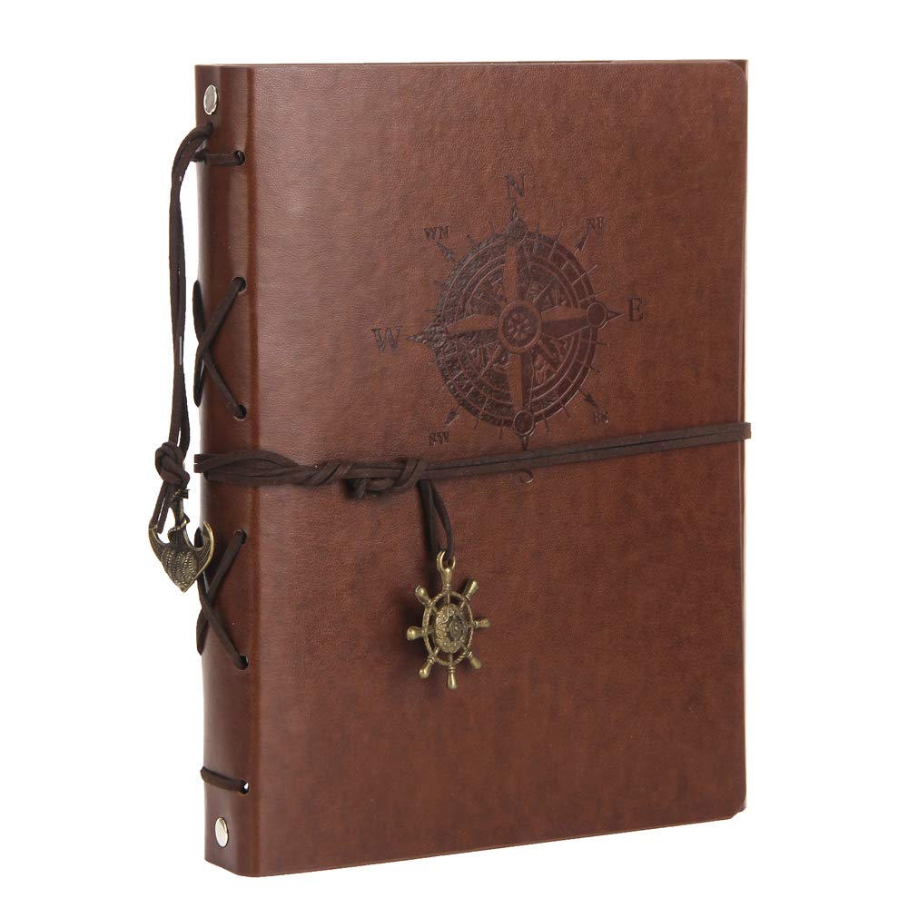 ThxMadam Leather Scrapbook Photo Album Vintage Wedding Guest Book with 60 Black Pages Present for Christmas Valentines Anniversary Birthday