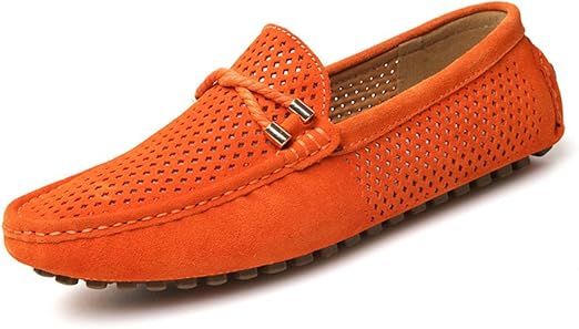 mens orange driving shoes