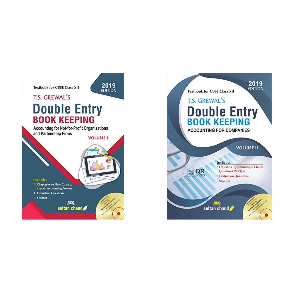 T.S. Grewal’s Double Entry Book Keeping: Accounting for Not-for-Profits Organizations and Partnerships + T.S. Grewal’s (Accounting for Companies): CBSE Class 12 – Set of 2 Books
