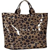 KAMEILONG Women's Large PVC Tote Bag Letters Print Handbags Paper Shoulder Bag Clear Shopping Hobo Bag
