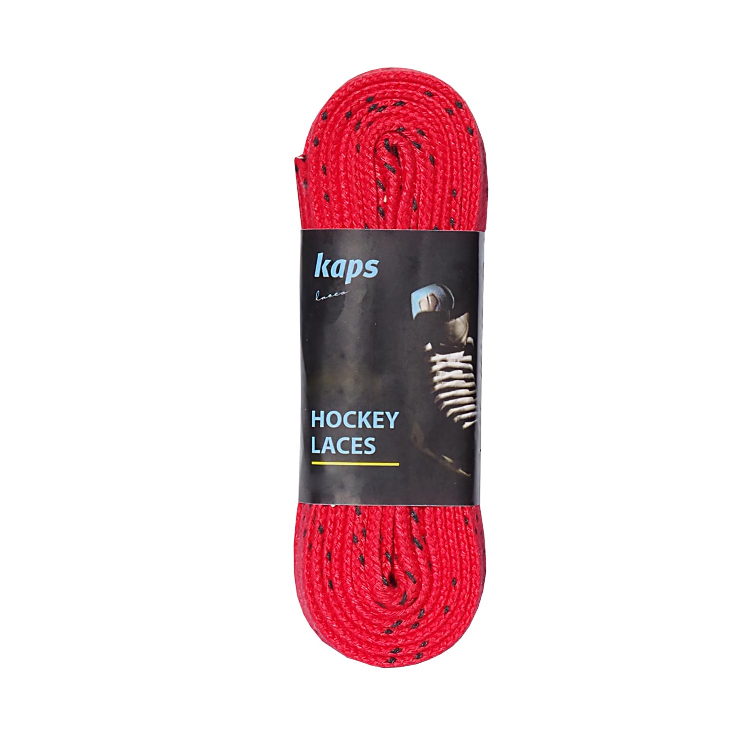 Kaps Polyester Waterproof Skate Laces – Exceptional Tensile Strength 190 daN – Water Resistant – For Ice Hockey Skates - Red & Black - 274cm