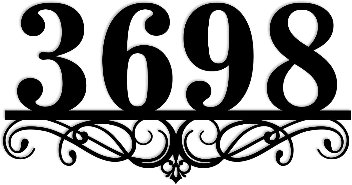 Plaques & Wall Art - House Numbers for Outside Address Numbers for House Metal Address Signs for Houses Custom House Number Sign Address Plaques for House Numbers Modern Metal House Numbers Plaques House Sign for Outside