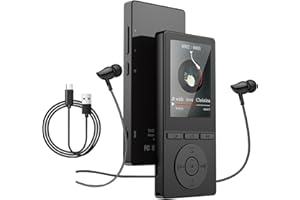 AIANDCC 64GB MP3 Player with Bluetooth 5.3, Music Player with HiFi Sound for Sports Runners, 2.4" Screen MP3 Player Built in HD Speaker Voice Recorder FM Radio E-Book, Expanded Up to 128GB, Earphone Included