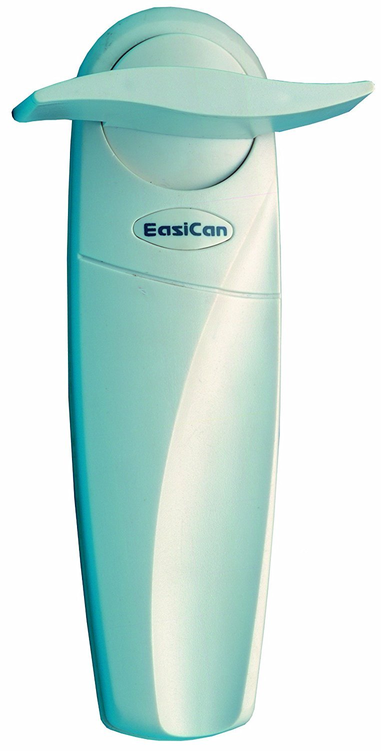 Culinare C10005 EasiCan Tin Opener, White, Plastic/Stainless Steel, Manual Can Opener, Precision Cutting and Clean Lid Removal